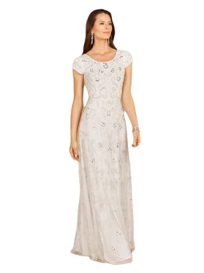 Lara New York Cap Sleeve Beaded Bridal Gown In Ivory