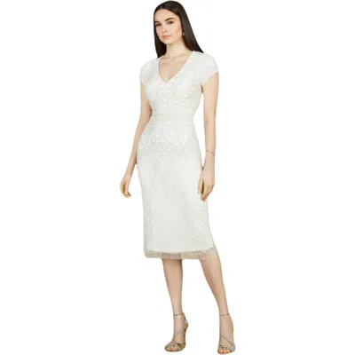 Lara New York Cap Sleeve Midi Bridal Gown In Ivory