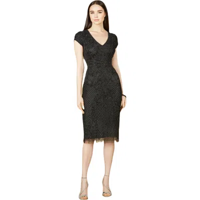 Lara New York Cap Sleeve Midi Gown In Black
