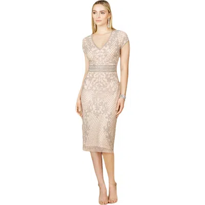 Lara New York Cap Sleeve Midi Gown In Blush