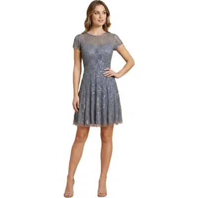 Lara New York Cap Sleeve Sequin Short Dress In Gray