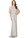 Lara New York Cape Sleeve Mermaid Gown