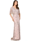 Lara New York Cape Sleeve Mermaid Gown