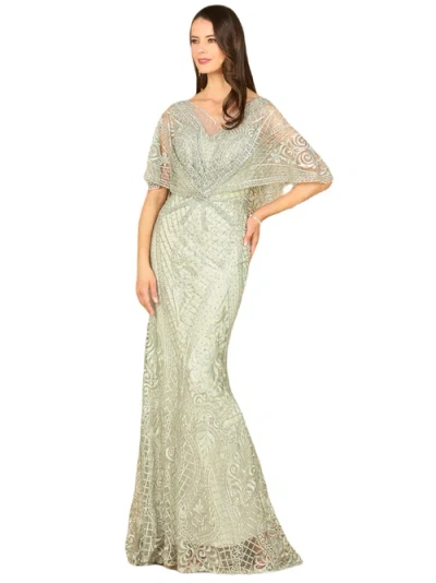 Lara New York Cape Sleeve Mermaid Gown In Glacialgreen