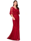 Lara New York Cape Sleeve Mermaid Gown In Red