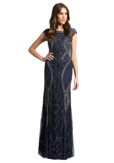 Lara New York Cape Sleeve Modestly Covered Dress In Navy