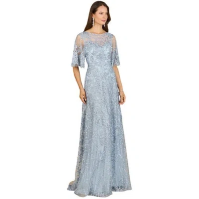 Lara New York Cape Sleeve Mother's Gown In Blue