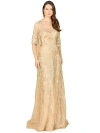 Lara New York Cape Sleeve Mother's Gown In Champagne