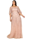 Lara New York Cape Sleeve Mother's Gown In Multi