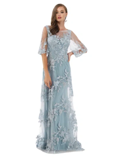 Lara New York Cape Sleeves A-line Lace Gown In Dusk