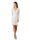 Lara New York Carla Long Sleeve Beaded Lace Mini Dress In Ivory