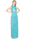 Lara New York Carrie Fringe Beaded Dress In Aqua