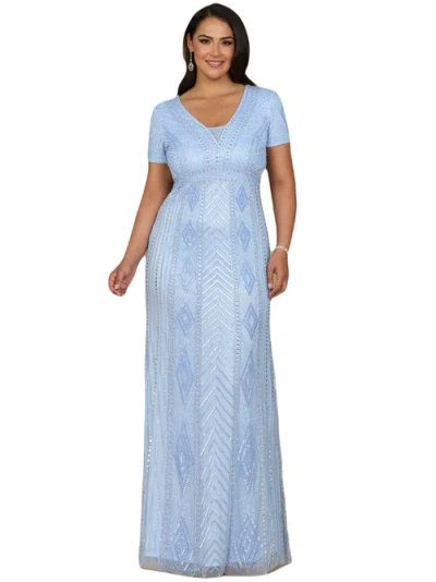 Lara New York Closed Back, Cap Sleeve Dress In Periwinkle