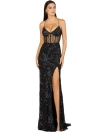 Lara New York Corset Dress With Straps In Black/gunmetal