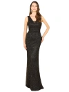 Lara New York Cowl Draped Back Beaded Dress In Black