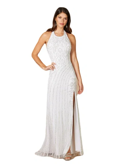 Lara New York Dawson Beaded Wedding Dress With Halter Neck In White