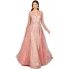 Lara New York Elegant Overskirt Dress With Long Sleeves In Blush