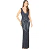 Lara New York Fitted Dress With Tonal Beading In Navy