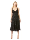Lara New York Flowing, Sequin Midi Dress In Black