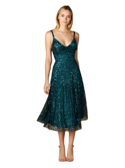 Lara New York Flowing, Sequin Midi Dress In Teal