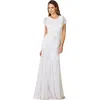 Lara New York Gale High-neck Beaded Wedding Dress In Ivory