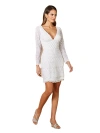 Lara New York Goldie Beaded V-neck Mini Dress In Ivory