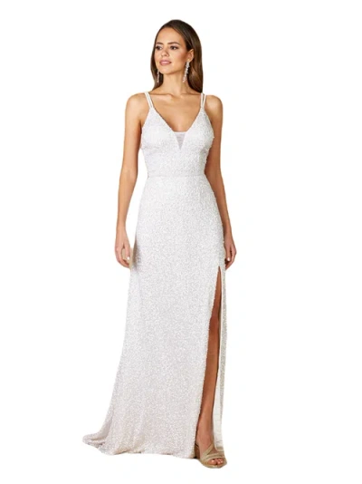 Lara New York Greenley Sleeveless Beaded Wedding Dress In Ivory