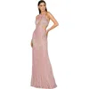 Lara New York Halter Neck Beaded Dress With Cutouts In Cashmere