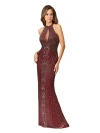Lara New York Halter Neck Dress With Keyhole In Wine