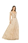 Lara New York Lace Embellished A-line Dress In Champagne