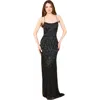 Lara New York Lace Up Open Back Beaded Dress In Black