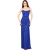 Lara New York Lace Up Open Back Beaded Dress In Blue