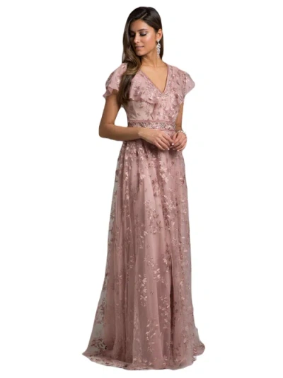 Lara New York Lace, V-neck Dress In Mauve