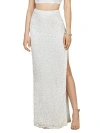 Lara New York Long Side-slit Beaded Skirt In Ivory