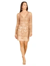 Lara New York Long Sleeve Beaded Cocktail Dress In Rosegold