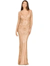 Lara New York Long Sleeve Beaded Dress In Blush