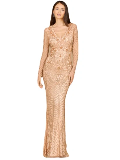 Lara New York Long Sleeve Beaded Dress In Blush