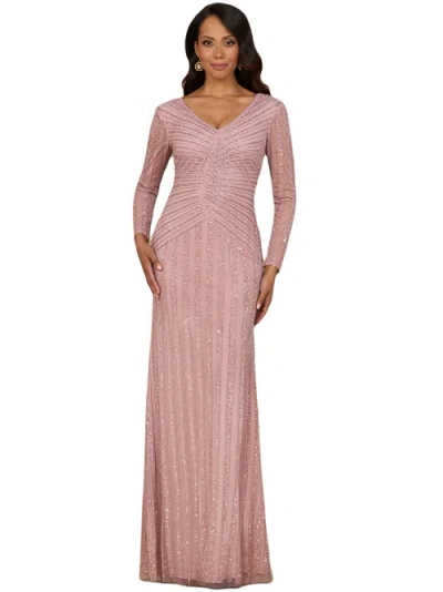 Lara New York Long Sleeve Beaded Gown In Cashmere