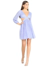 Lara New York Long Sleeve Cut Out Dress With Lace Up Back In Blueiris
