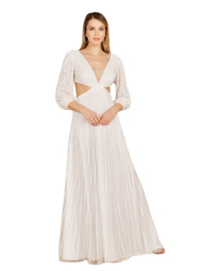 Lara New York Long Sleeve Cut Out Wedding Dress In Ivory