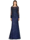 Lara New York Long Sleeve Lace Gown In Navy