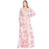 Lara New York Long Sleeve Print Dress In Pink