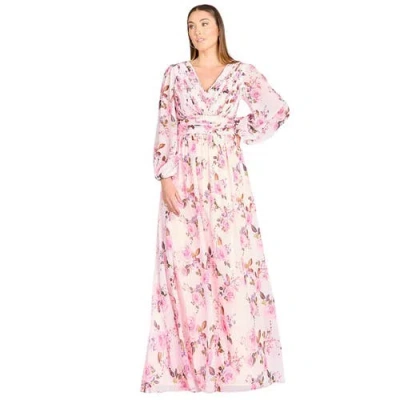Lara New York Long Sleeve Print Dress In Pink