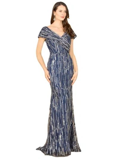 Lara New York Mermaid Lace Gown In Navy