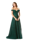 Lara New York Off Shoulder Ballgown In Forest
