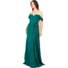 Lara New York Off Shoulder Chiffon Dress In Emerald Green