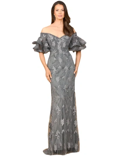 Lara New York Off Shoulder Mermaid Gown In Grey