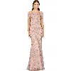 Lara New York Off Shoulder Mermaid Gown With Short Sleeves In Blush