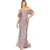 Lara New York Off Shoulder Mermaid Lace Gown