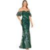 Lara New York Off Shoulder Mermaid Lace Gown In Green